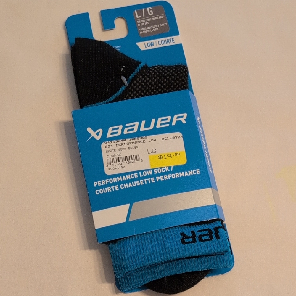 Bauer Athletic Socks Black and Blue Performance